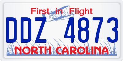 NC license plate DDZ4873