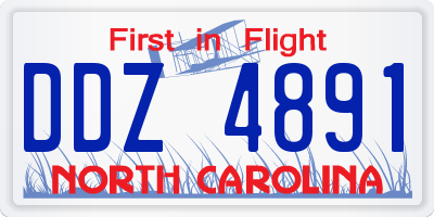 NC license plate DDZ4891