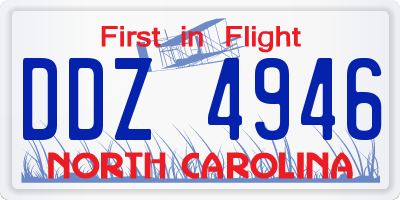 NC license plate DDZ4946