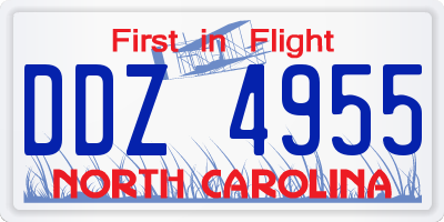 NC license plate DDZ4955