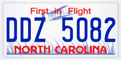 NC license plate DDZ5082