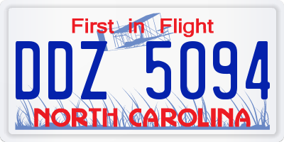 NC license plate DDZ5094