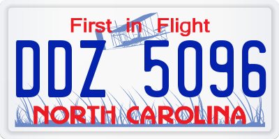 NC license plate DDZ5096