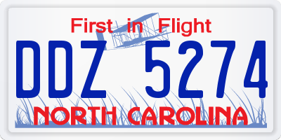 NC license plate DDZ5274