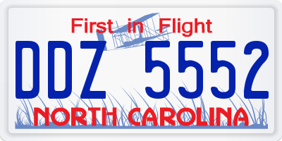 NC license plate DDZ5552