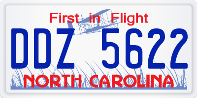 NC license plate DDZ5622