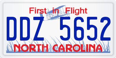NC license plate DDZ5652