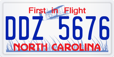 NC license plate DDZ5676
