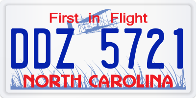 NC license plate DDZ5721