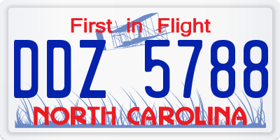 NC license plate DDZ5788