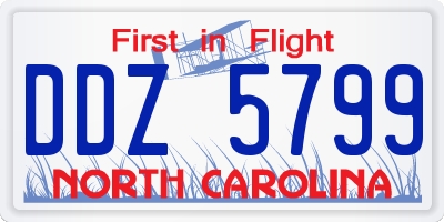 NC license plate DDZ5799