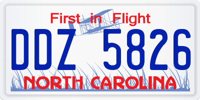 NC license plate DDZ5826