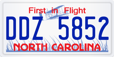 NC license plate DDZ5852