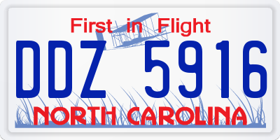 NC license plate DDZ5916