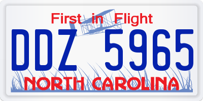 NC license plate DDZ5965