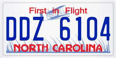 NC license plate DDZ6104