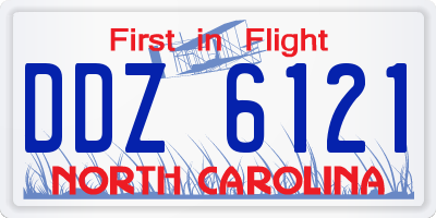 NC license plate DDZ6121