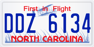 NC license plate DDZ6134