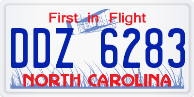 NC license plate DDZ6283