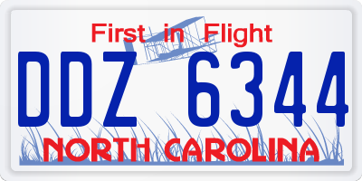 NC license plate DDZ6344