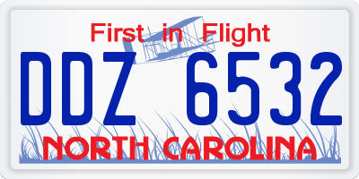 NC license plate DDZ6532