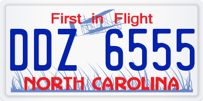 NC license plate DDZ6555