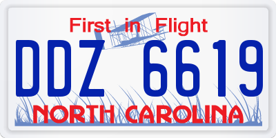NC license plate DDZ6619