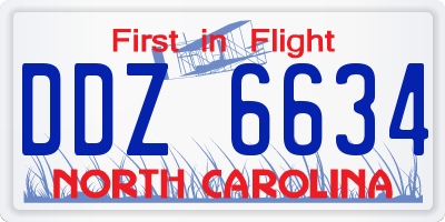NC license plate DDZ6634
