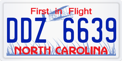 NC license plate DDZ6639