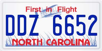 NC license plate DDZ6652