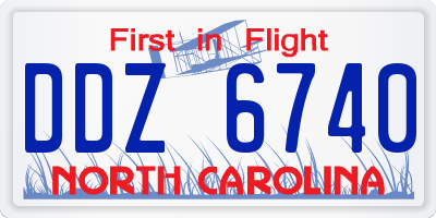 NC license plate DDZ6740