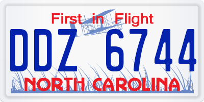 NC license plate DDZ6744