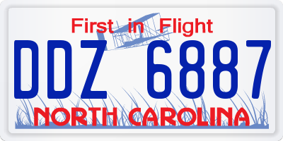 NC license plate DDZ6887