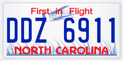 NC license plate DDZ6911