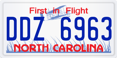NC license plate DDZ6963