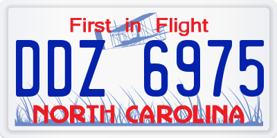 NC license plate DDZ6975