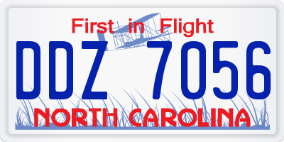 NC license plate DDZ7056