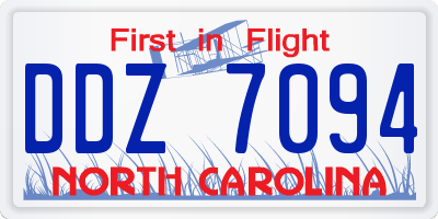 NC license plate DDZ7094