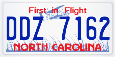 NC license plate DDZ7162