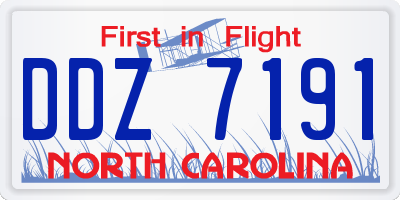 NC license plate DDZ7191