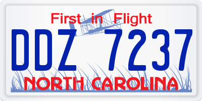 NC license plate DDZ7237