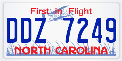 NC license plate DDZ7249