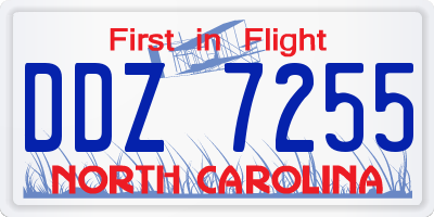 NC license plate DDZ7255