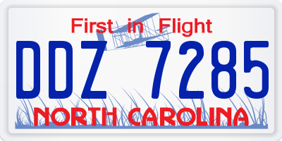 NC license plate DDZ7285