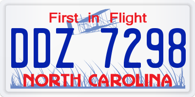 NC license plate DDZ7298