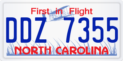 NC license plate DDZ7355