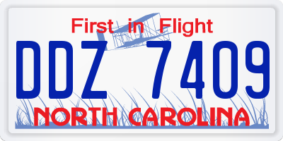 NC license plate DDZ7409