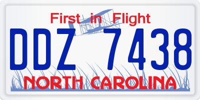 NC license plate DDZ7438
