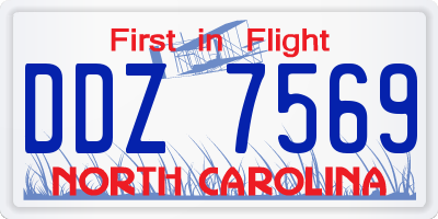 NC license plate DDZ7569