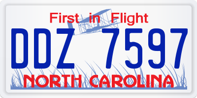 NC license plate DDZ7597